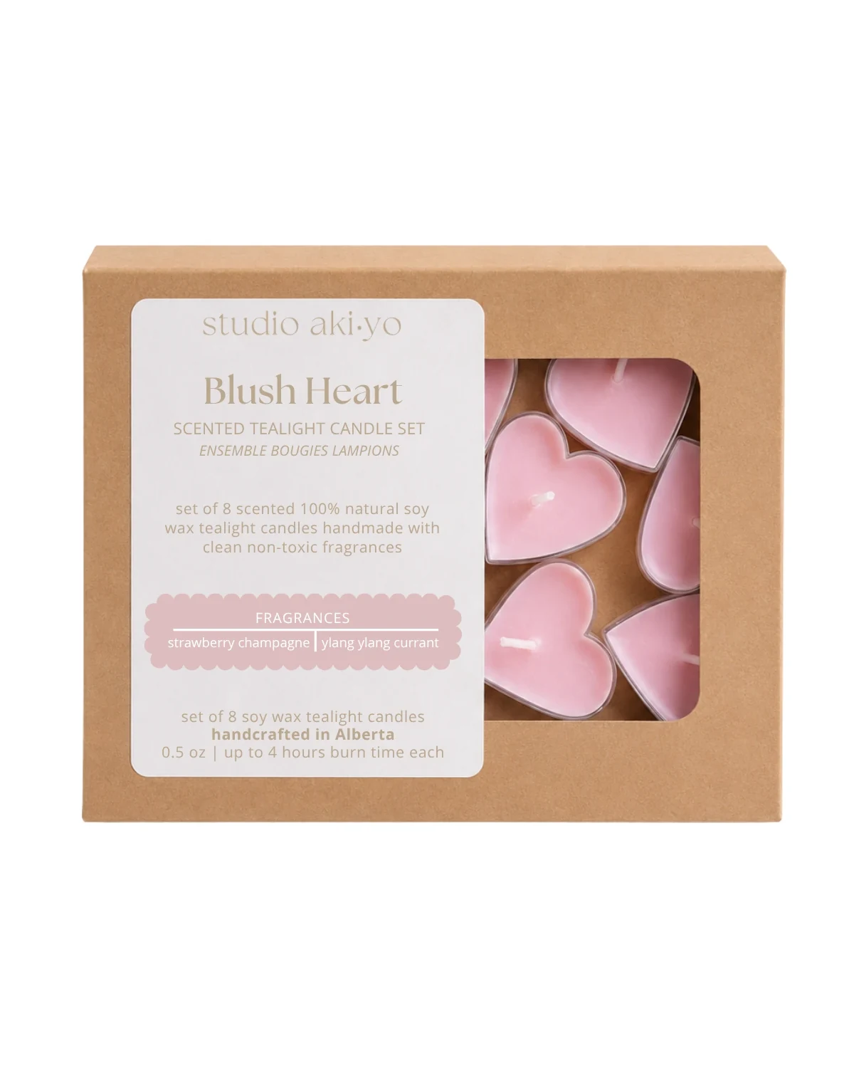 Blush Heart Tealight Set by Studio Akiyo