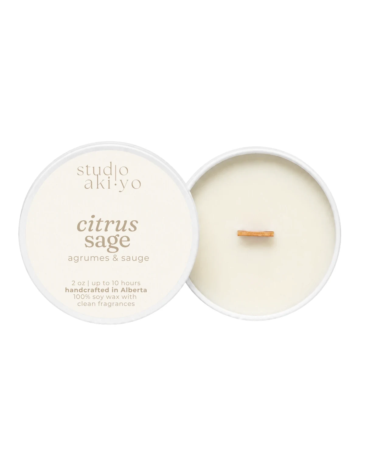 Citrus Sage Travel Tin Candle by Studio Akiyo