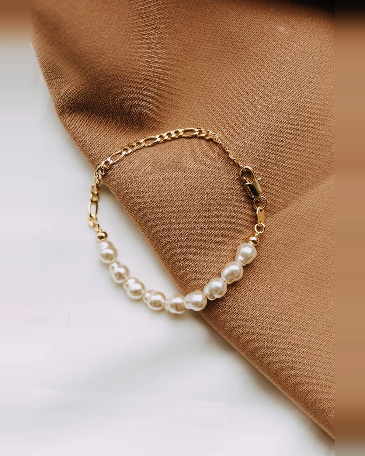 Figaro + Pearl Bracelet by Sydney Rose Co.