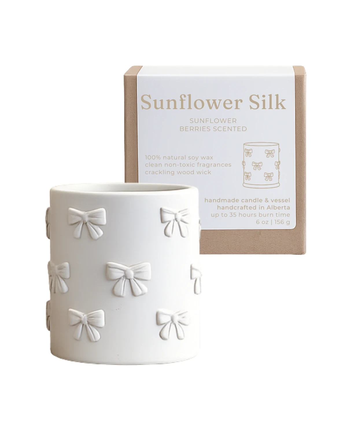 Sunflower Silk Bow Candle by Studio Akiyo