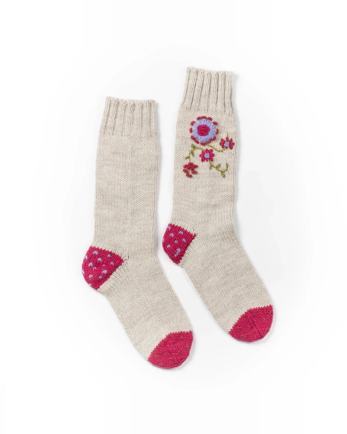 Wren Socks in Oatmeal by Lost Horizons Canada
